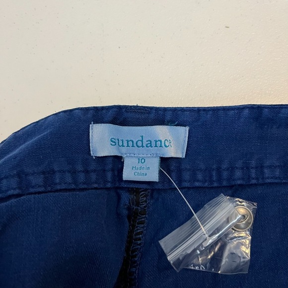 Sundance Pants Women's‎ Size 10 Blue Wide Leg High Rise Straight Linen Blend - Picture 10 of 13